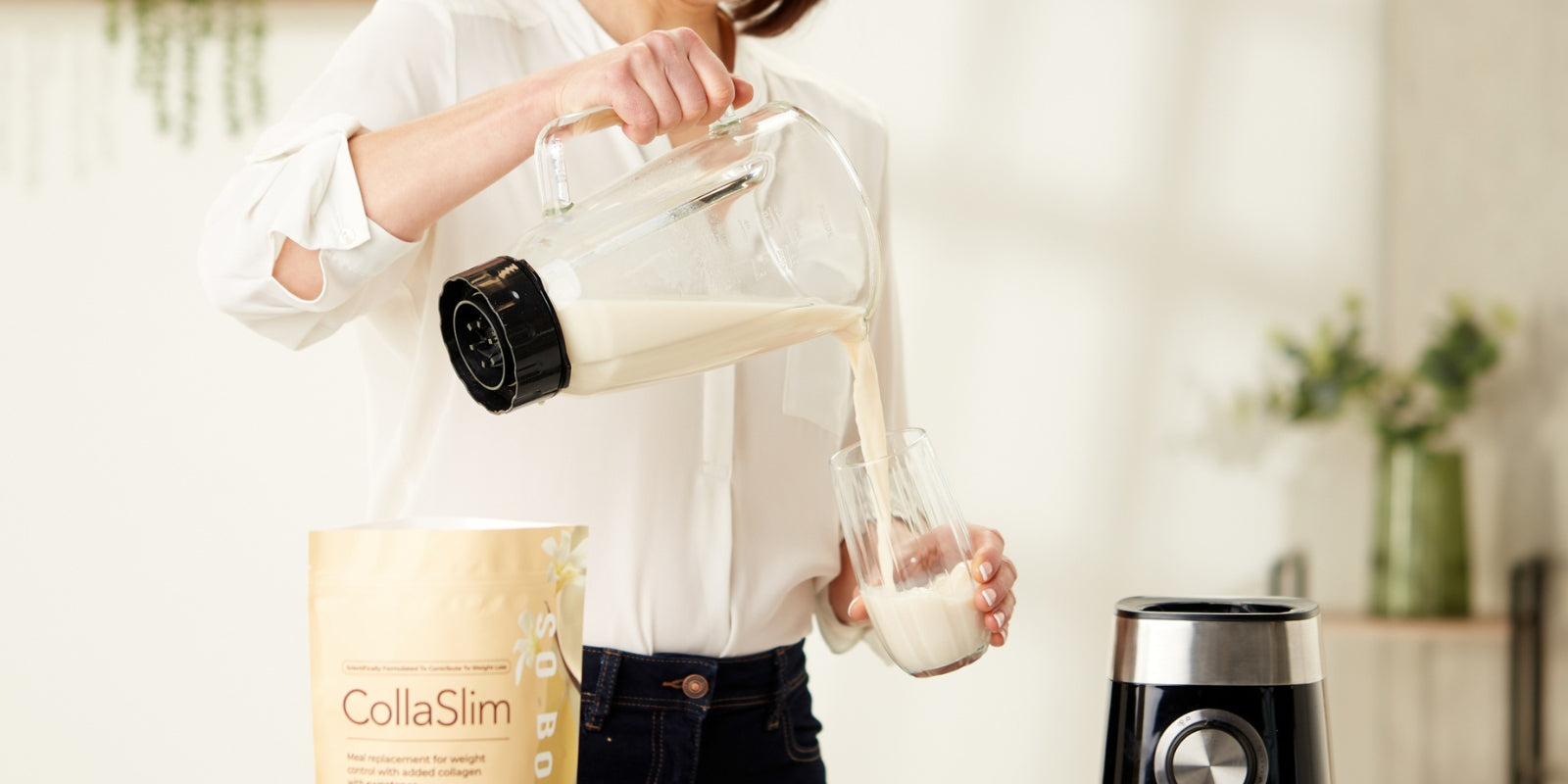 What are the benefits of the marine collagen in CollaSlim?