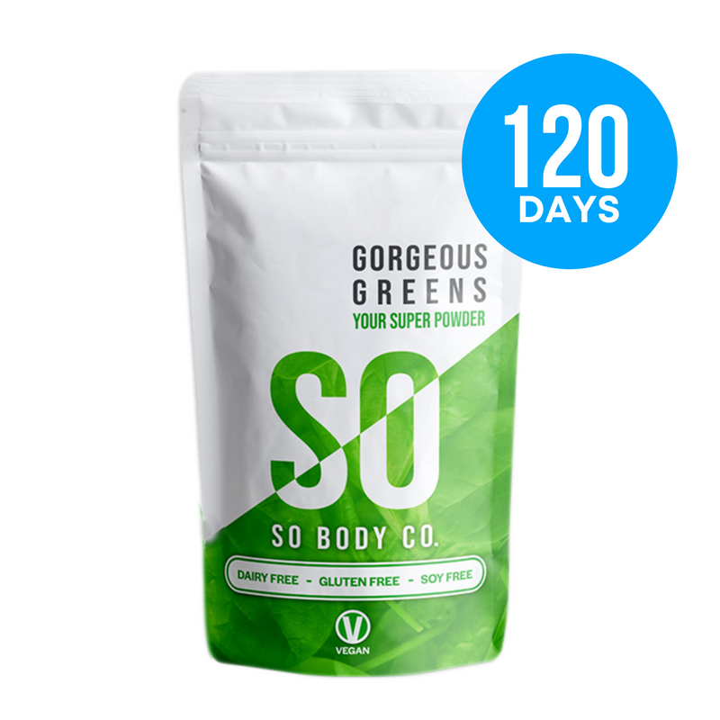 {{ pro So Body Co So Body Co 120 Days of Gorgeous Greens (4 Pack) duct_title }} - So Body Co